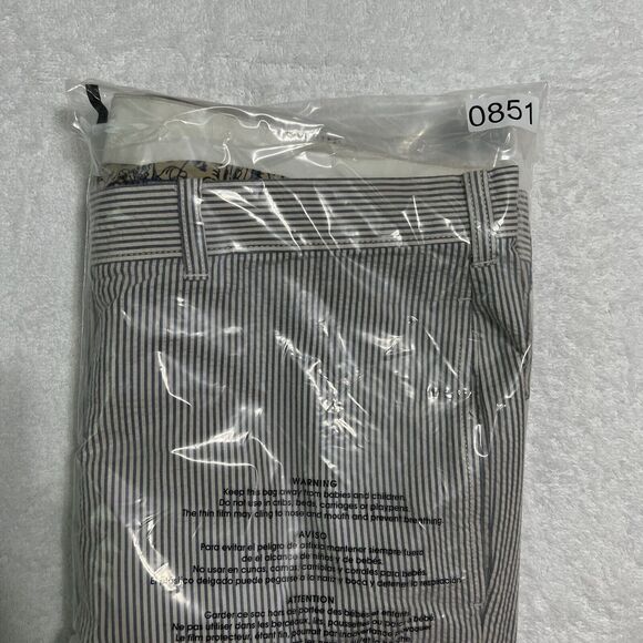 VINTAGE J. Crew Seersucker Shorts Mens 41 TAG 40 Chino Multi Flat Front Preppy - Picture 13 of 13